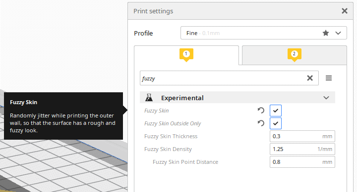 Experimental Settings Fuzzy Skin And Spiralize Setting On Cura