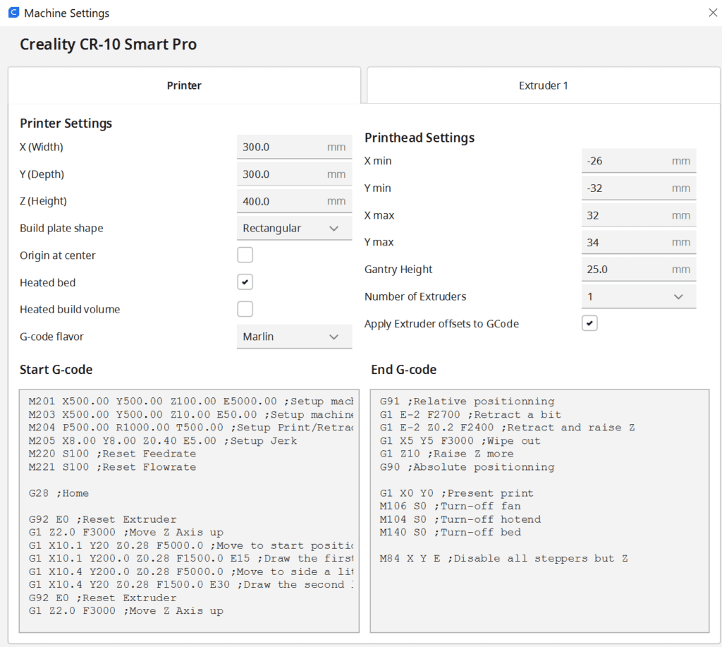 Cura generated code on CR-10; heats only bed and not nozzle; doesn