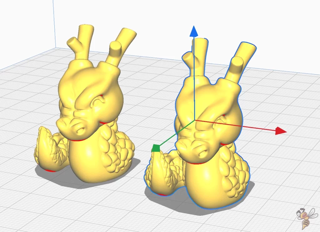 Screenshot of how to select an object in Cura.