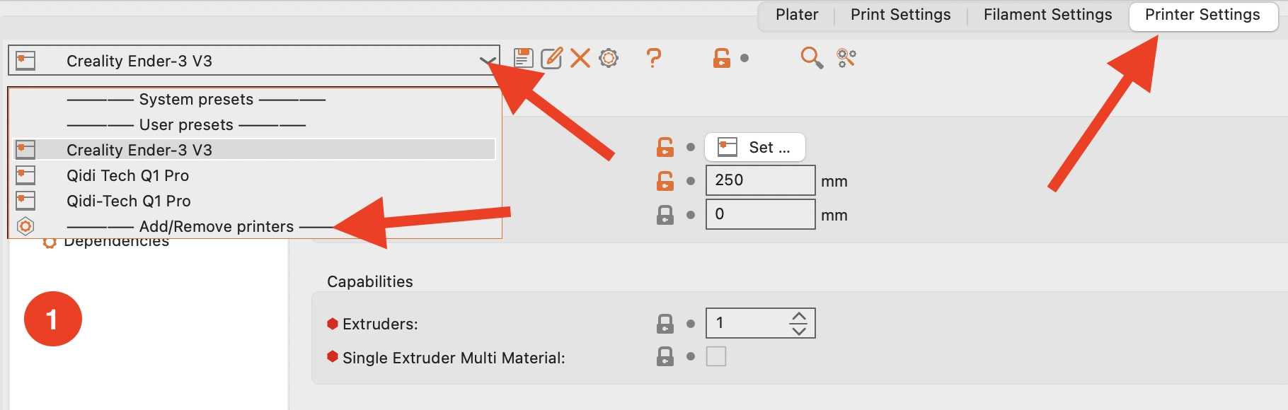 Screenshot of How to Add a New Custom 3D Printer to PrusaSlicer.