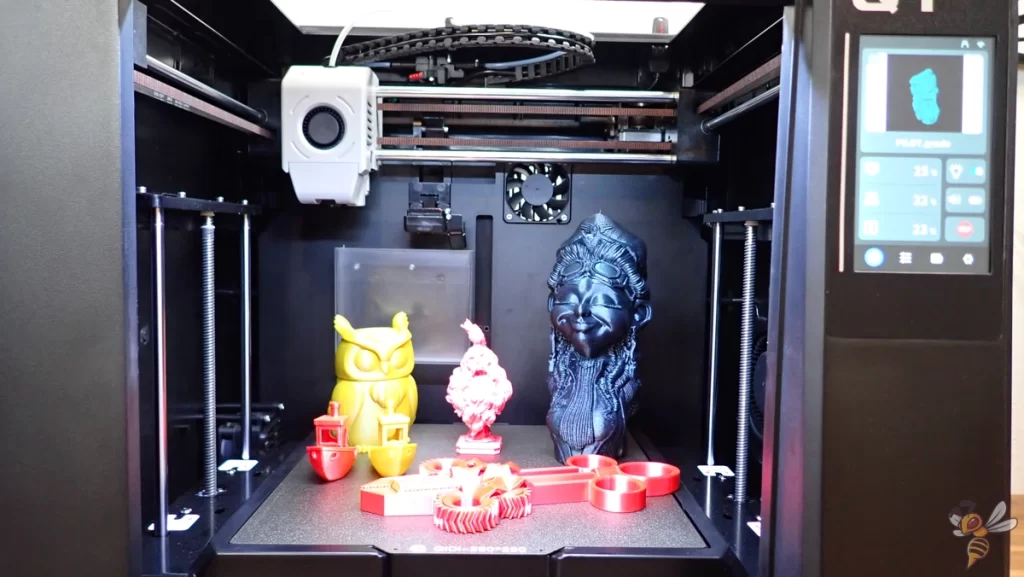 Photo of the print volume of the Qidi Tech Q1 Pro 3D printer.
