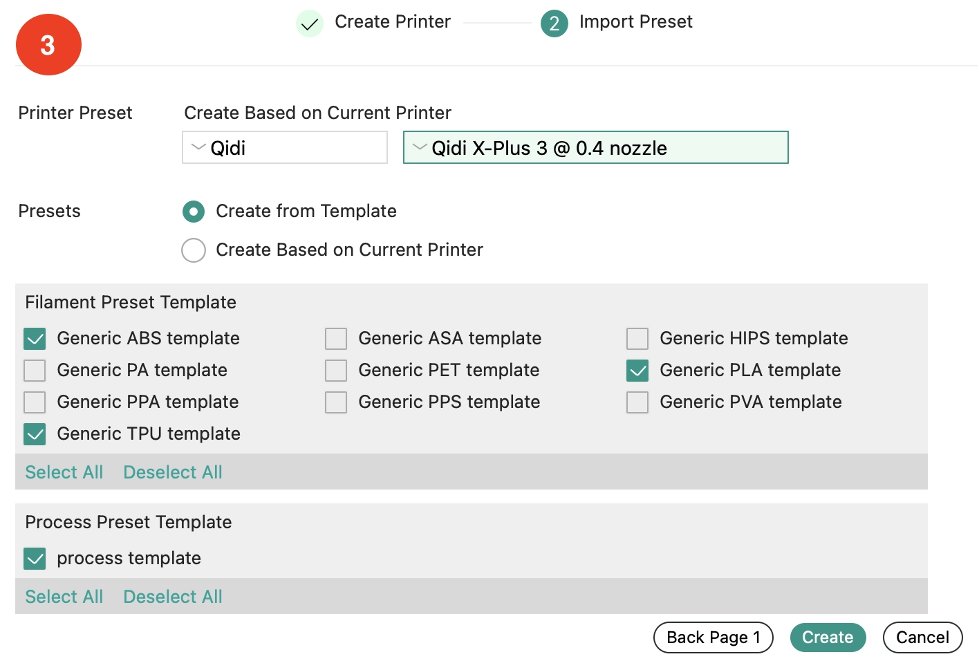 Screenshot of how to Create an Orca Slicer Profile for the Qidi Tech Q1 Pro